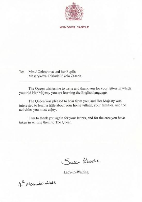 Dopis od královny